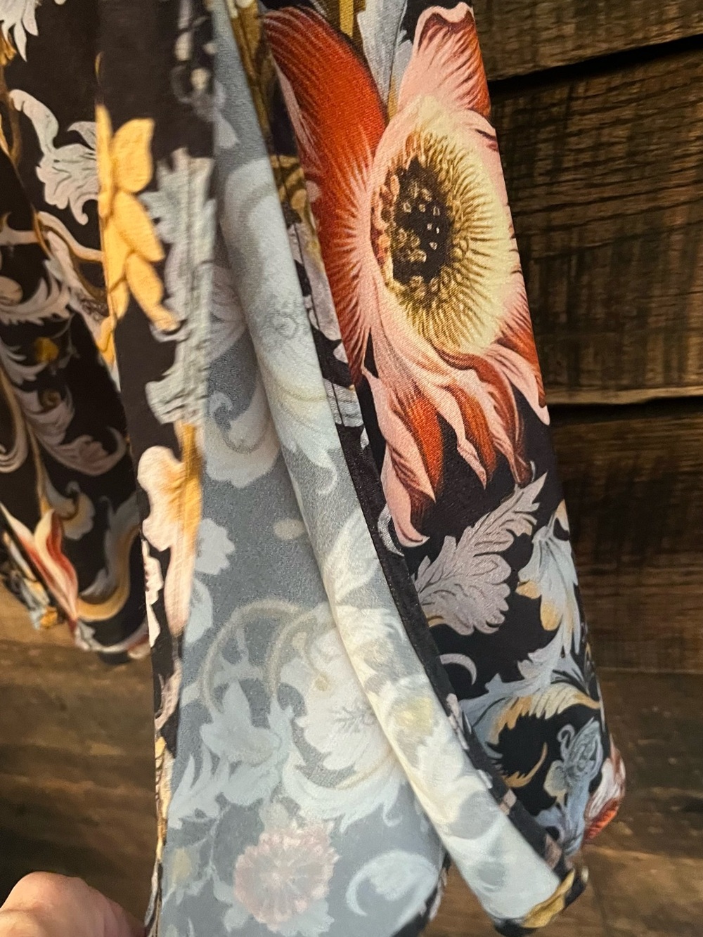 Anthropologie Tilda Maxi Slip Skirt dark floral print side slit large - Picture 4 of 7